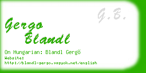 gergo blandl business card