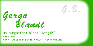 gergo blandl business card